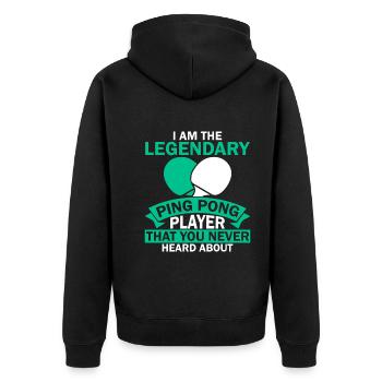 Ich Bin Der Legendäre Ping Pong Spieler - Unisex Premium Bio Zip Hoodie - Schwarz - Hinten - Nico (187cm)