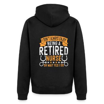 I don't always enjoy it a retired - Unisex Premium Organic Zip Hoodie - black - Back - Nico (187cm)