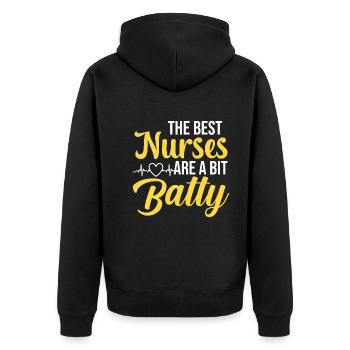 Les meilleures infirmières sont un peu folles - Veste à capuche bio Premium Unisexe - noir - Dos - Nico (187cm)