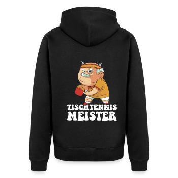 Table Tennis Master Grandpa Table Tennis Player - Unisex Premium Organic Zip Hoodie - black - Back - Nico (187cm)