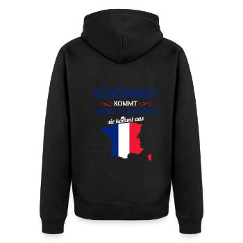 Nationalität Sportmannschaft Fan Frankreich - Unisex Premium Bio Zip Hoodie - Schwarz - Hinten - Nico (187cm)