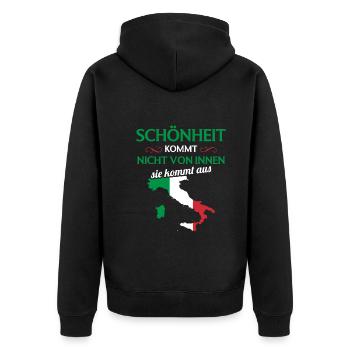 Nationalität Sportmannschaft Fan Italien - Unisex Premium Bio Zip Hoodie - Schwarz - Hinten - Nico (187cm)