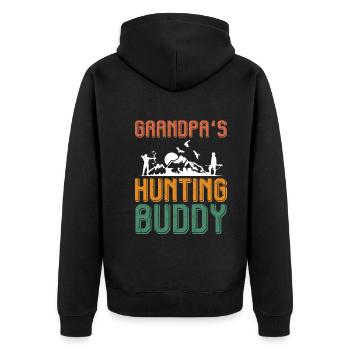 Grandpa's Hunting Buddy - Hunter - Unisex Premium Organic Zip Hoodie - black - Back - Nico (187cm)