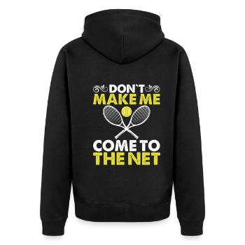 Don't force me to go online - Unisex Premium Organic Zip Hoodie - black - Back - Nico (187cm)