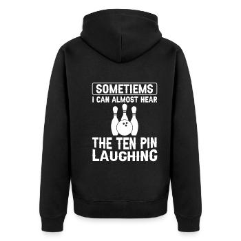 Sometimes I can almost hear the ten cones laughing - Unisex Premium Organic Zip Hoodie - black - Back - Nico (187cm)