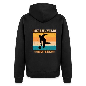 Votre balle sera de retour - Bowling - Veste à capuche bio Premium Unisexe - noir - Dos - Nico (187cm)