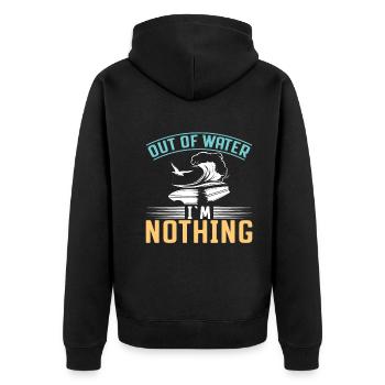 Außerhalb Des Wassers Bin Ich Nichts - Surfer - Unisex Premium Bio Zip Hoodie - Schwarz - Hinten - Nico (187cm)