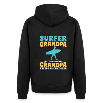 Surfez grand-père comme un grand-père normal seulement beaucoup plus cool - Veste à capuche bio Premium Unisexe - noir - Dos - Nico (187cm)
