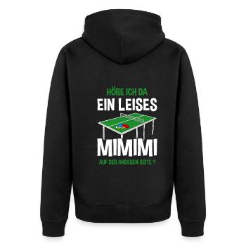 Tischtennisschläger Ping Pong Tischtennis - Unisex Premium Bio Zip Hoodie - Schwarz - Hinten - Nico (187cm)
