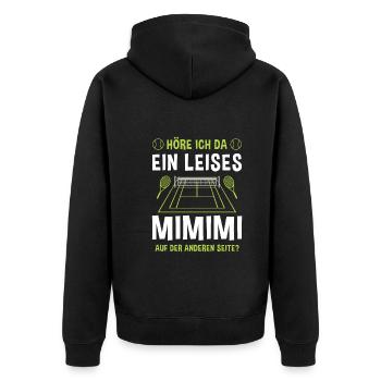 Tennisbälle Tennissport Tenniszubehör Sport Tennis - Unisex Premium Bio Zip Hoodie - Schwarz - Hinten - Nico (187cm)