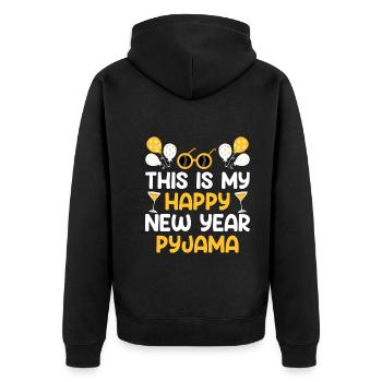Ceci est mon pyjama Happy New Year - Veste à capuche bio Premium Unisexe - noir - Dos - Nico (187cm)