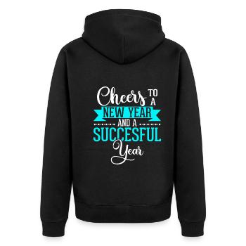 Cheers to a new and successful year - Unisex Premium Organic Zip Hoodie - black - Back - Nico (187cm)
