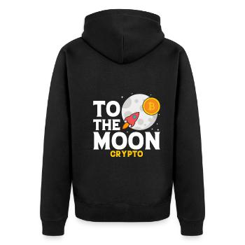 Vers la Lune - Crypto - Veste à capuche bio Premium Unisexe - noir - Dos - Nico (187cm)