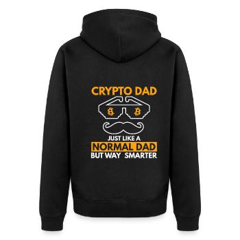 Crypto Dad Like a Normal Daddy but Much Cooler - Unisex Premium Organic Zip Hoodie - black - Back - Nico (187cm)