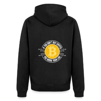 Wenn Sie Keine Kryptowährungen Kaufen - Unisex Premium Bio Zip Hoodie - Schwarz - Hinten - Nico (187cm)