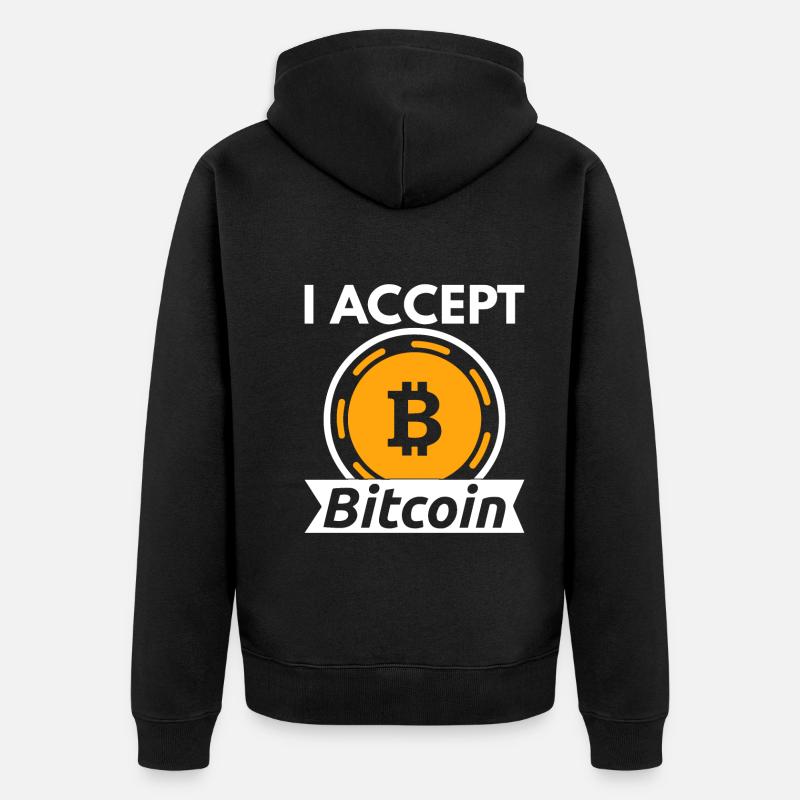 J’accepte Bitcoin - Crypto - Veste à capuche bio Premium Unisexe - noir
