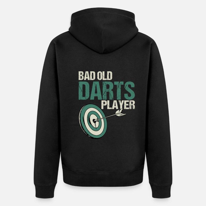 Bad Old Darts Player - Darts - Veste à capuche bio Premium Unisexe - noir