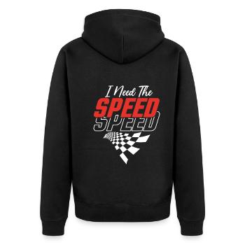 I need the speed - racing cars - Unisex Premium Organic Zip Hoodie - black - Back - Nico (187cm)