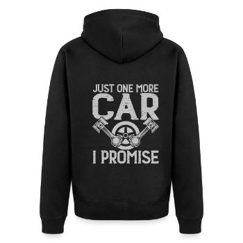 Nur Noch Ein Auto Versprochen - Unisex Premium Bio Zip Hoodie - Schwarz - Hinten - Nico (187cm)