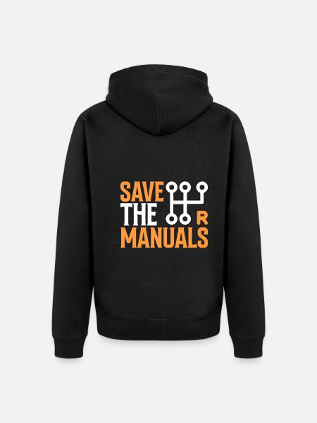 Save The Manuals - Auto - Unisex Premium Organic Zip Hoodie - black