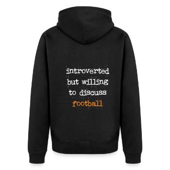 Introverti mais prêt à discuter de football - Veste à capuche bio Premium Unisexe - noir - Dos - Nico (187cm)