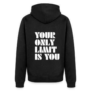 Votre seule limite est vous-même - la motivation - Veste à capuche bio Premium Unisexe - noir - Dos - Nico (187cm)