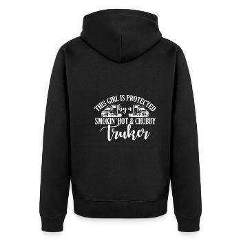 Dieses Mädchen Wird Von Einem Smokin'Hot & Chubby - Unisex Premium Bio Zip Hoodie - Schwarz - Hinten - Nico (187cm)