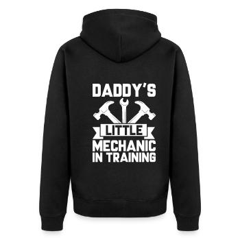 Le petit mécanicien de papa en formation mécanicien - Veste à capuche bio Premium Unisexe - noir - Dos - Nico (187cm)