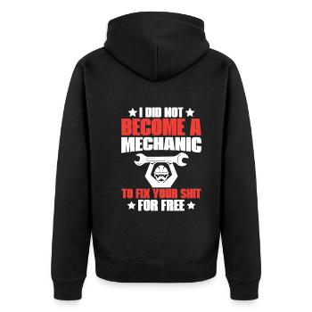 I didn't become a mechanic to get free - Unisex Premium Organic Zip Hoodie - black - Back - Nico (187cm)