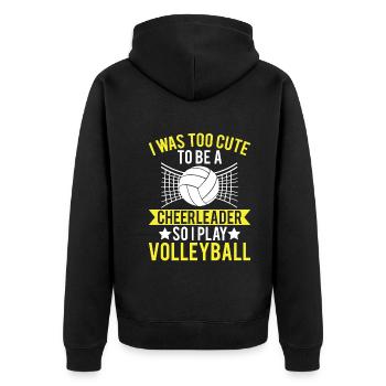 Ich War Zu Niedlich Um Cheerleader Zu Sein - Unisex Premium Bio Zip Hoodie - Schwarz - Hinten - Nico (187cm)