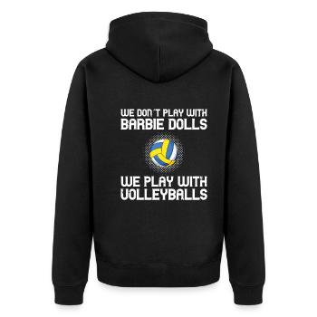Cette fille aime Jésus et le volleyball - Veste à capuche bio Premium Unisexe - noir - Dos - Nico (187cm)