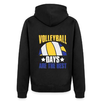 Volleyballtage Sind Die Besten - Volleyball - Unisex Premium Bio Zip Hoodie - Schwarz - Hinten - Nico (187cm)