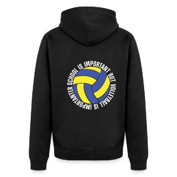 Avertissement volleyball maman va crier fort - Veste à capuche bio Premium Unisexe - noir - Dos - Nico (187cm)