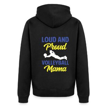 Wir Spielen Nicht Mit Puppe Wir Spielen Volleybal - Unisex Premium Bio Zip Hoodie - Schwarz - Hinten - Nico (187cm)