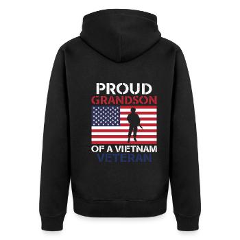 Fier petit-fils d’un vétéran du Vietnam - Veste à capuche bio Premium Unisexe - noir - Dos - Nico (187cm)