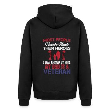 Most people never get to know their heroes - Unisex Premium Organic Zip Hoodie - black - Back - Nico (187cm)