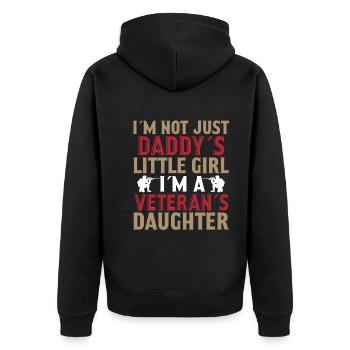 I'm not just Daddy's little girl veteran - Unisex Premium Organic Zip Hoodie - black - Back - Nico (187cm)
