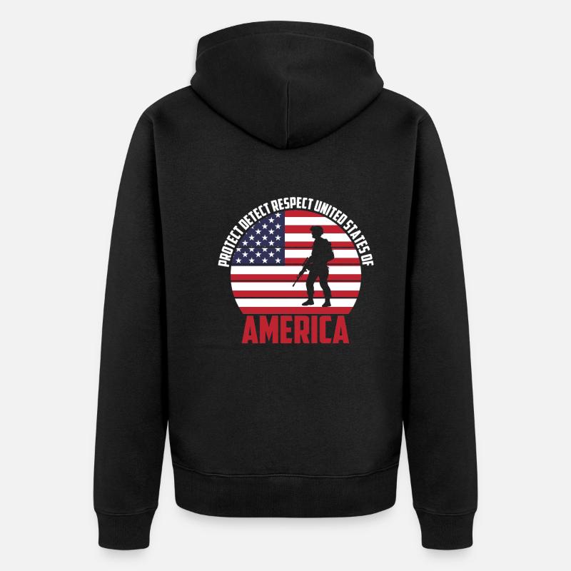 Protéger Respect États-Unis d’Amérique - Veste à capuche bio Premium Unisexe - noir