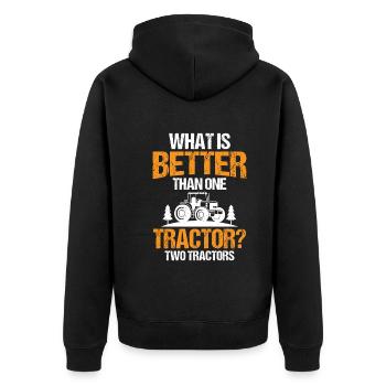 What's better than a tractor? Two tractors - Unisex Premium Organic Zip Hoodie - black - Back - Nico (187cm)