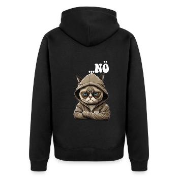 Nö! Neinsager - Mitarbeiter Arbeitskollegen - Unisex Premium Bio Zip Hoodie - Schwarz - Hinten - Nico (187cm)