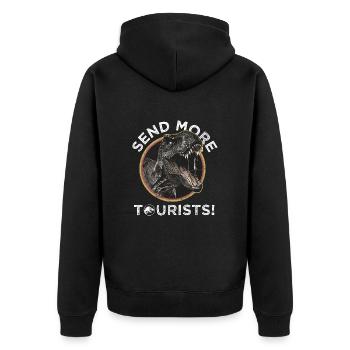 Jurassic Park T-Rex Send More Tourists! - Veste à capuche bio Premium Unisexe - noir - Dos - Nico (187cm)
