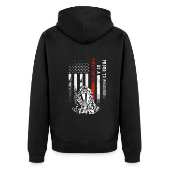 Fier d’être un groupe de pompiers Feuerwehrmann - Veste à capuche bio Premium Unisexe - noir - Dos - Nico (187cm)