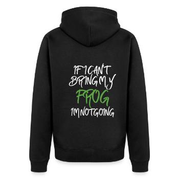 Wenn Ich Meinen Frosch Nicht Mitbringen Kann - Unisex Premium Bio Zip Hoodie - Schwarz - Hinten - Nico (187cm)