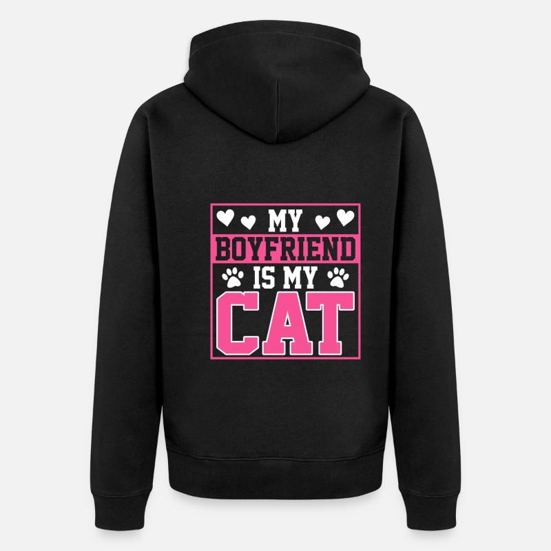 Mon ami est mon chat - Veste à capuche bio Premium Unisexe - noir