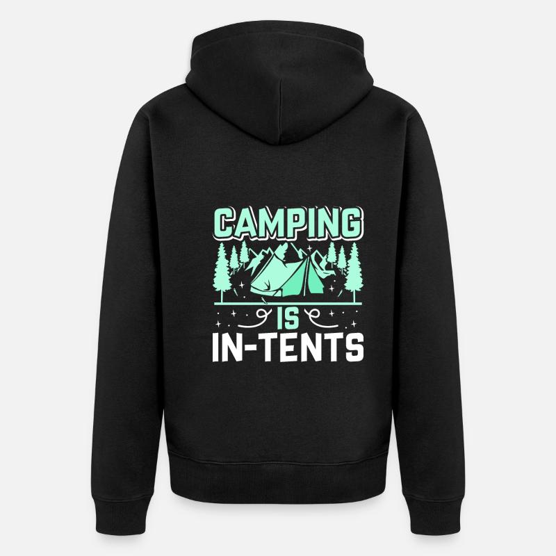 Le camping est en camping - Veste à capuche bio Premium Unisexe - noir
