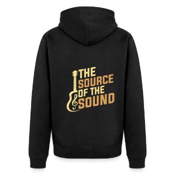 The source of sound - Unisex Premium Organic Zip Hoodie - black - Back - Nico (187cm)