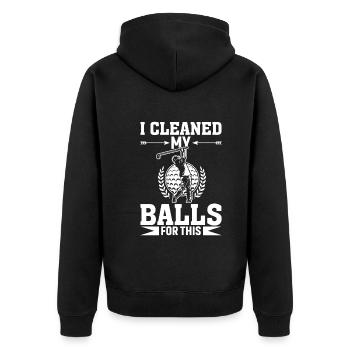J’ai nettoyé mes couilles pour ça - Veste à capuche bio Premium Unisexe - noir - Dos - Nico (187cm)