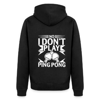 Nein Ich Spiele Kein Ping Pong - Unisex Premium Bio Zip Hoodie - Schwarz - Hinten - Nico (187cm)