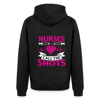 Les infirmières prennent les décisions - Veste à capuche bio Premium Unisexe - noir - Dos - Nico (187cm)