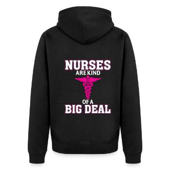 Nurses are a big deal - Unisex Premium Organic Zip Hoodie - black - Back - Nico (187cm)